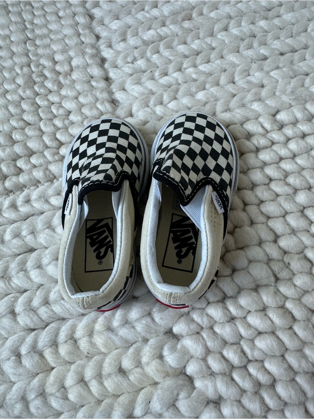 Vans Kids Checkerboard Slip-On Sneakers - Black/White - size US toddler 5